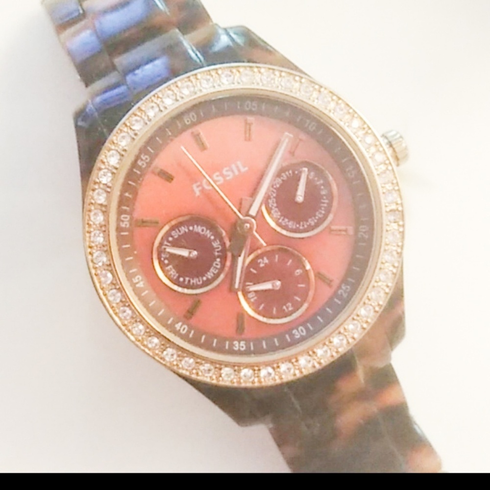 Fossil Stella Tortoise Shell Resin Watch